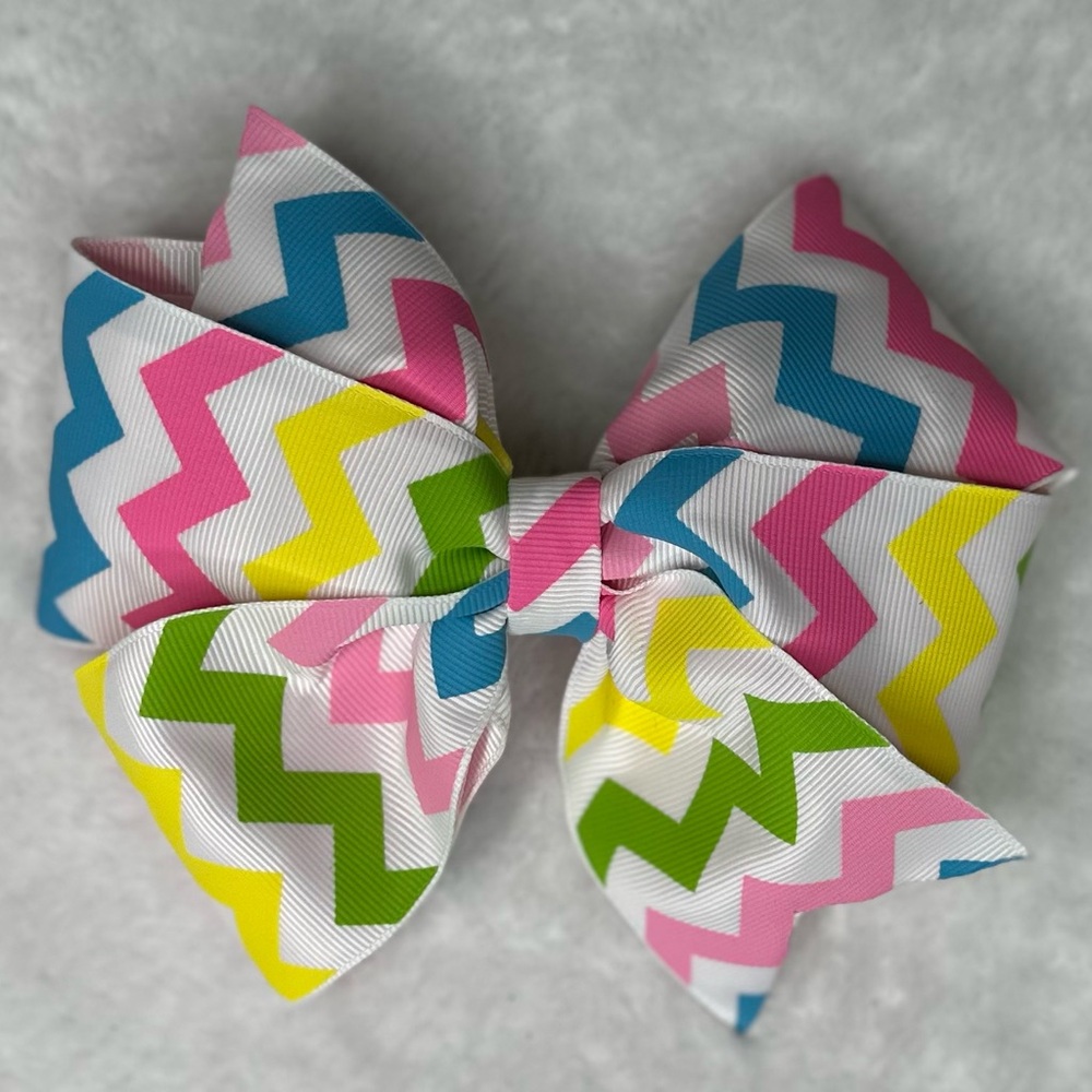 Colorful Chevron Hair Bow for Kids